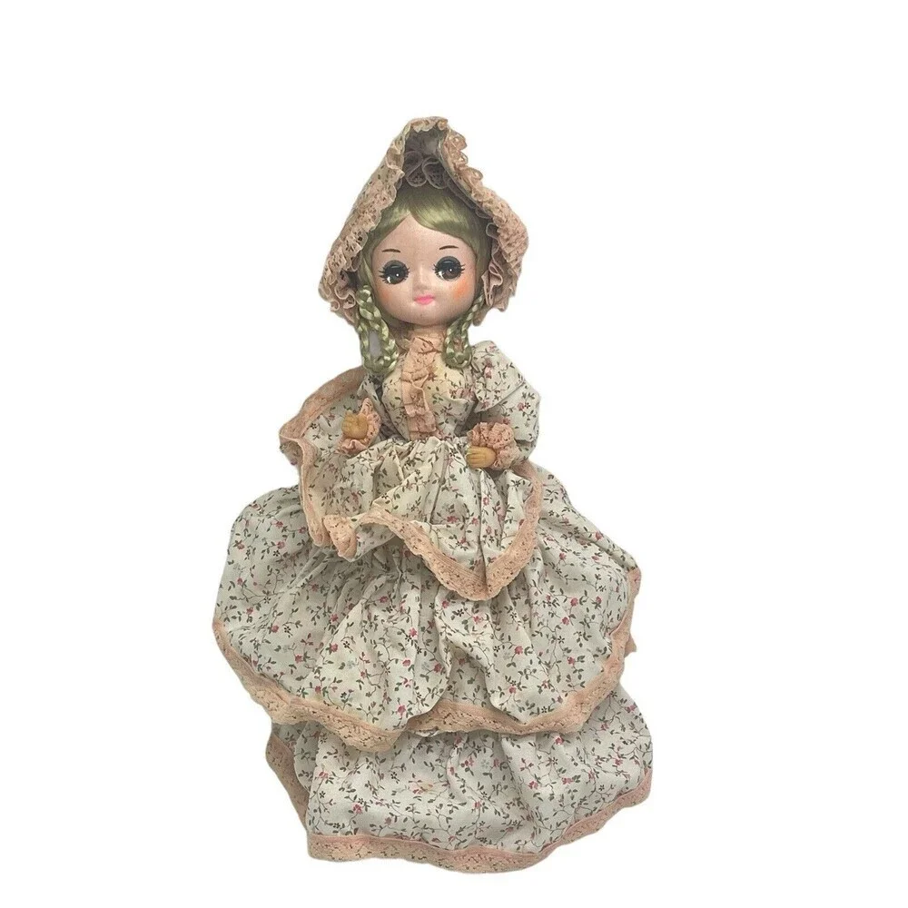 Vintage BIG EYES BRADLEY DOLL LISA-Made in Korea-Flower Dress w/ Bonnet 11